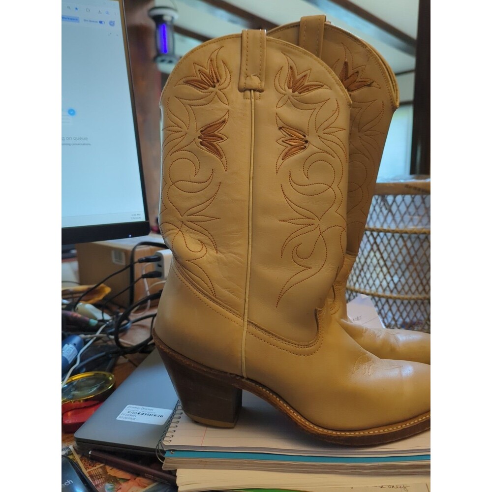 Women's Vintage Acme Leather Cowboy Boots Size 9m